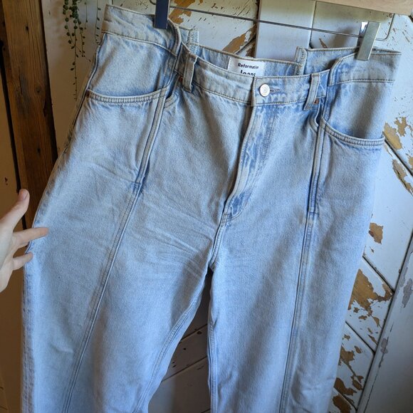 Reformation Cary High Rise Slouchy Wide Leg Jeans in Mooney Reworked - Picture 3 of 3